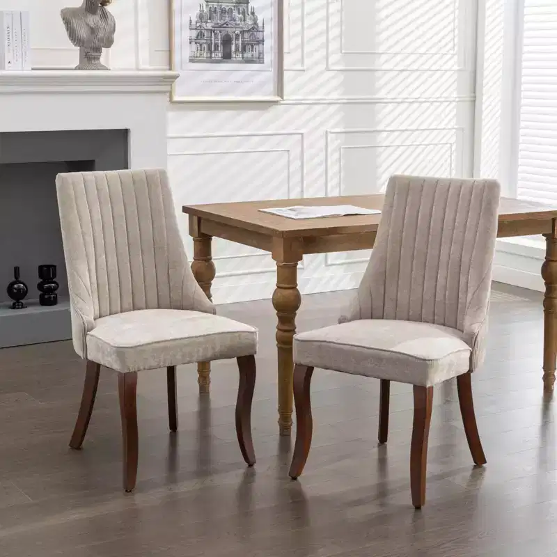 Dining Chairs Set Of 2, Upholstered Dining Chair With High Backrest, High Rebound Sponge, Triple Elastic Structure, Kitchen Dining Chair