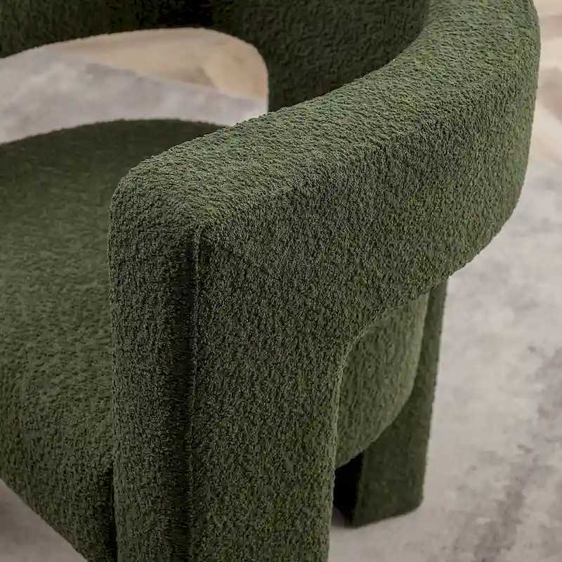 KINWELL 28 Wide Boucle Upholstered Square Armchair (Set of 2)