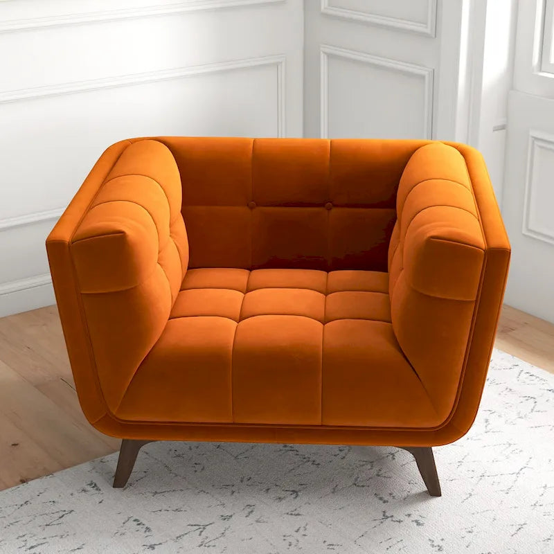 Kameron Mid Century Modern Luxury Tufted Accent Armchair