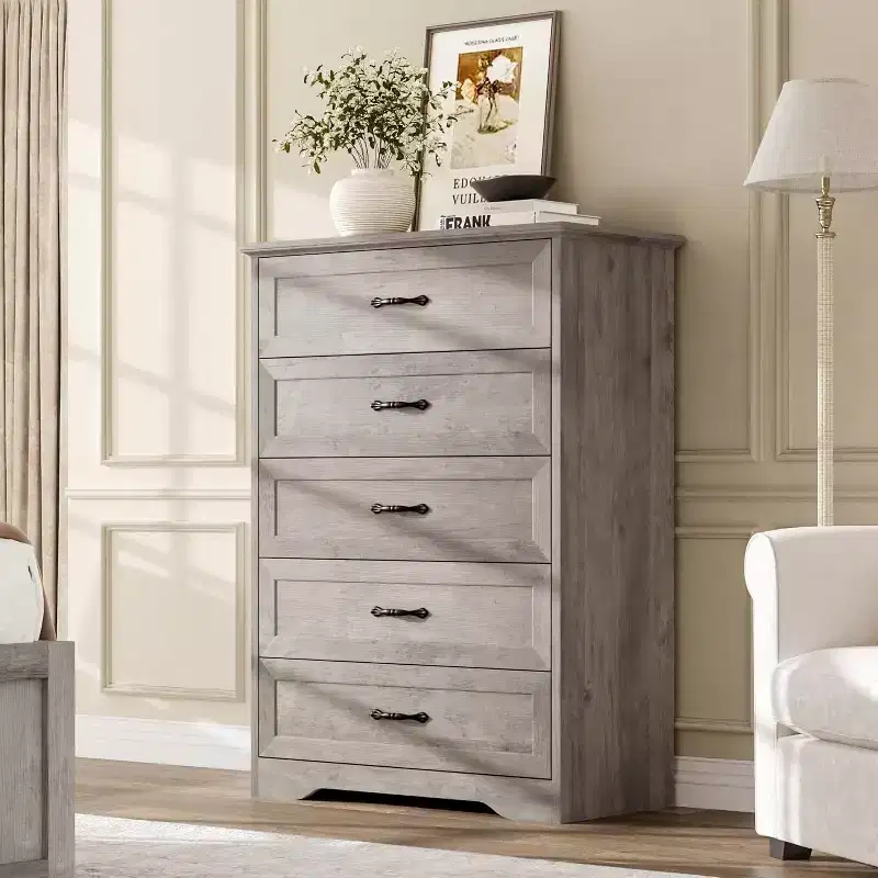 Dresser for Bedroom with Drawers, Wood Drawer Dresser Chest of Drawers for Closet, Living Room, Hallway, Nursery, Kids Bedroom