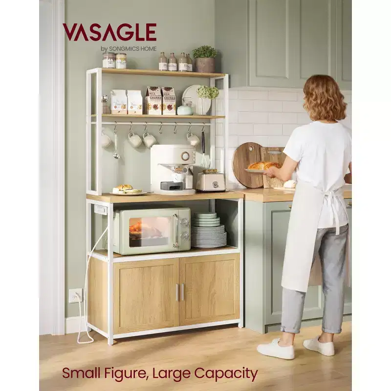 Kitchen Baker's Rack with Power Outlet, Coffee Bar 35.4