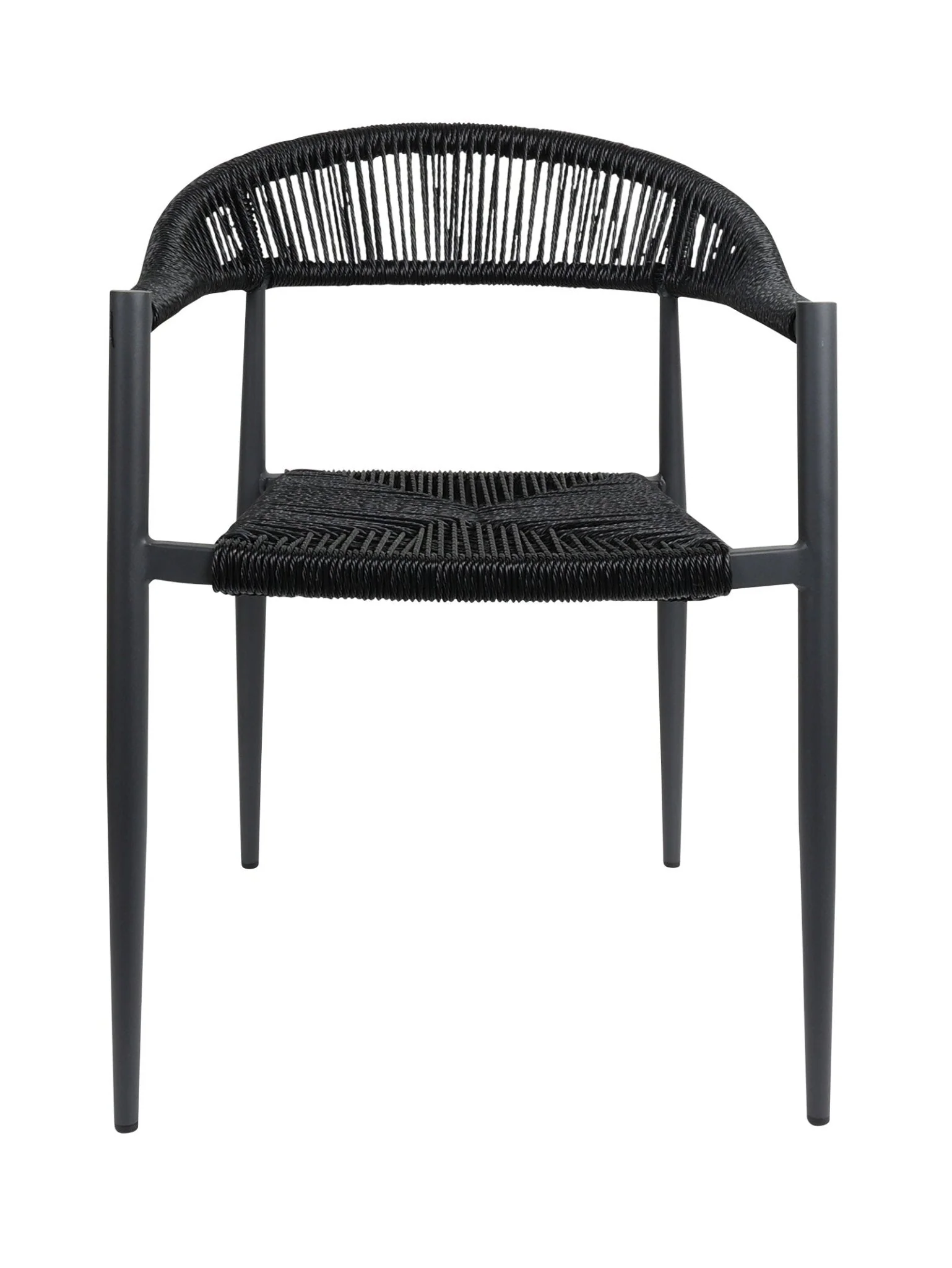 Aluminium Chair with Stackable and Curved Back for Patio