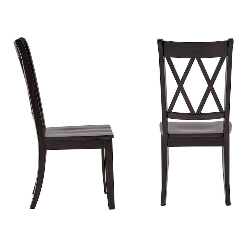 Ronda Double X Back Wood Dining Chairs (Set of 2)