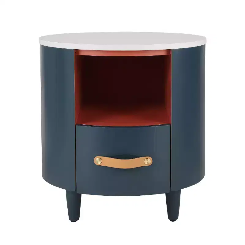 Christopher Knight Home Emmie Modern Round Nightstand with Storage Drawer and Open Shelf