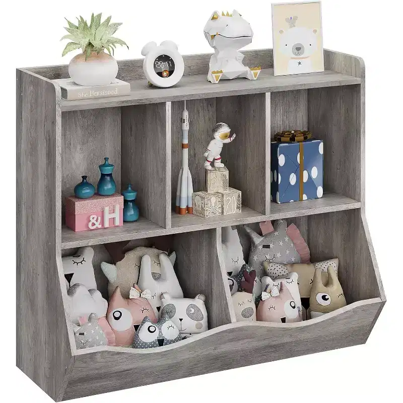 Toy Storage Organizer, Kids Bookshelf with Cubby Organizer Cabinet, Toy Organizer for Children Bedroom, Playroom, Nursery