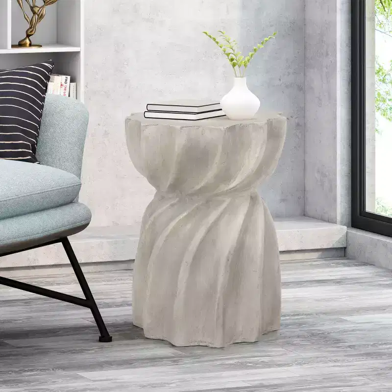 Outdoor Side Table, Sunburst Hourglass Shape