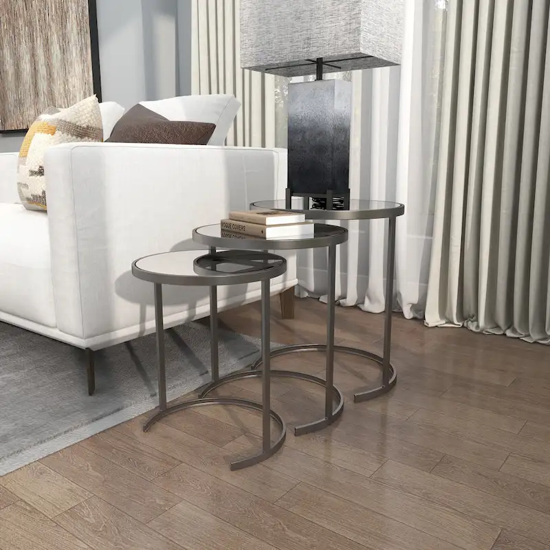 Black/Gold Metal Accent Tables (Pack of 3)