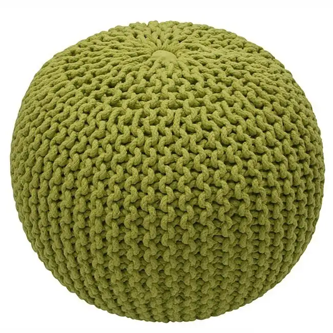 Nuloom Ling Round Knit Filled Ottoman Pouf