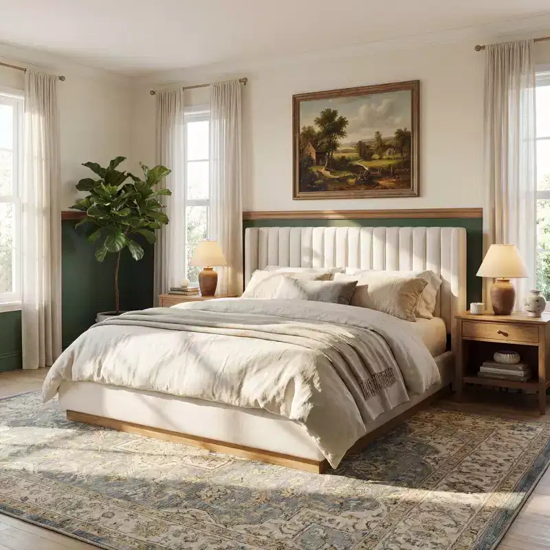 Christopher Knight Home Nashville Modern Linen Upholstered Bed with Wingback Headboard