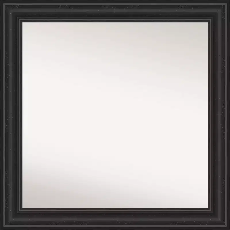 32" x 32" Non-Beveled Black Wall Mirror