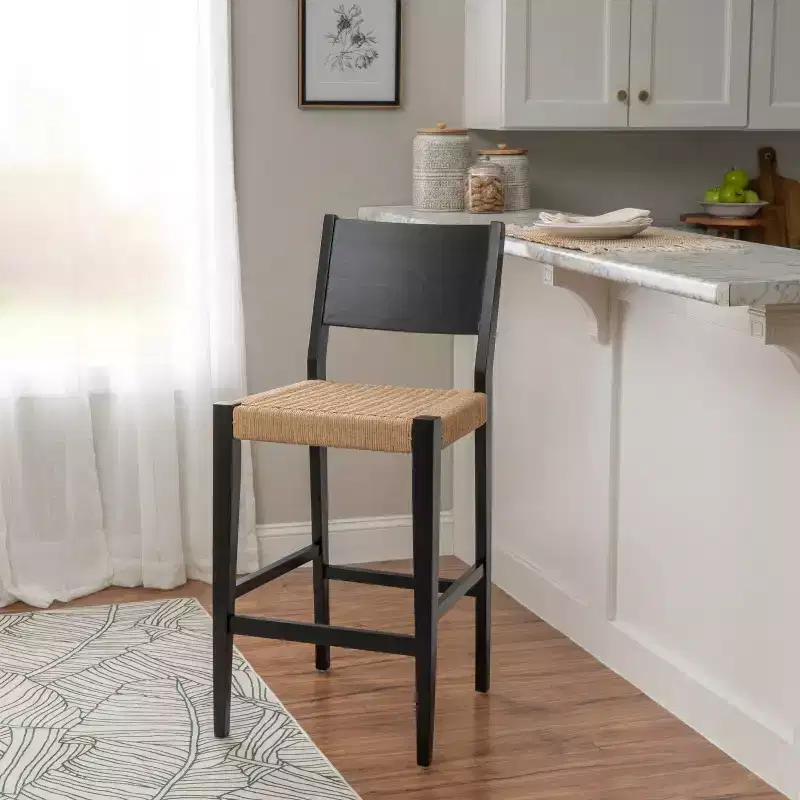 Powell Set of 2 Clara Barstools Black