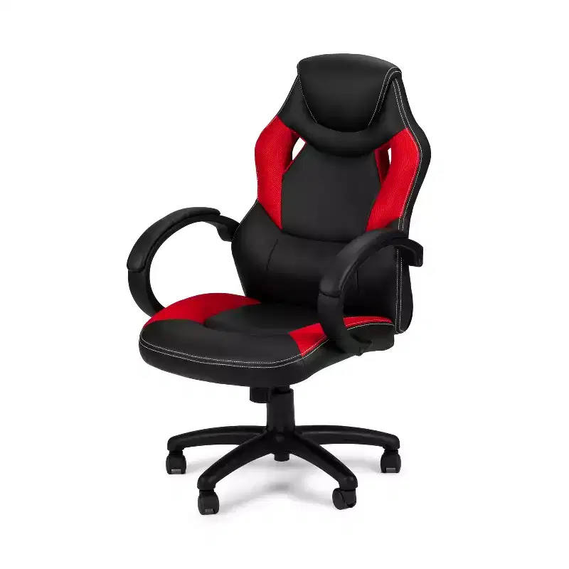 HomeStock 38 in.H Adjustable Height Black Faux Leather Seat Material with Swivels Office Chairs