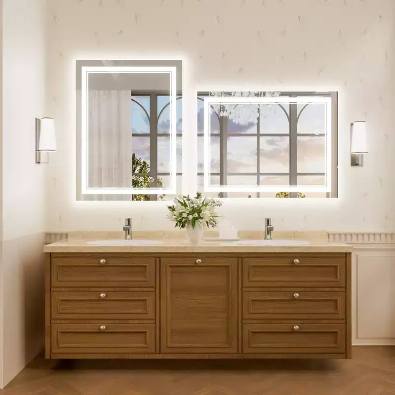 Keonjinn LED Front Light Bathroom Vanity Wall Mirror, Anti-Fog, Dimmable