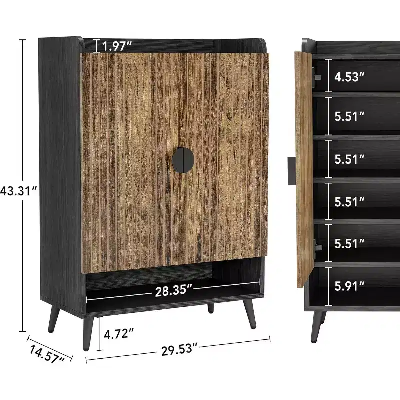 Tribesigns 7-Tier Wooden Shoe Cabinet