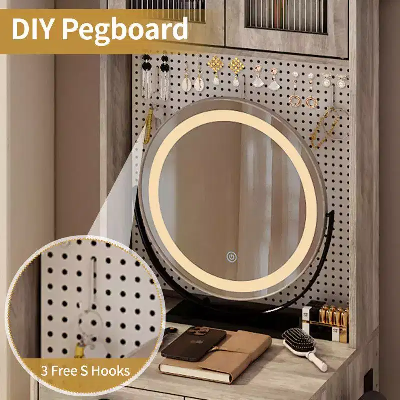 Karl Home Makeup Vanity Set with LED Lights and Power Outlets