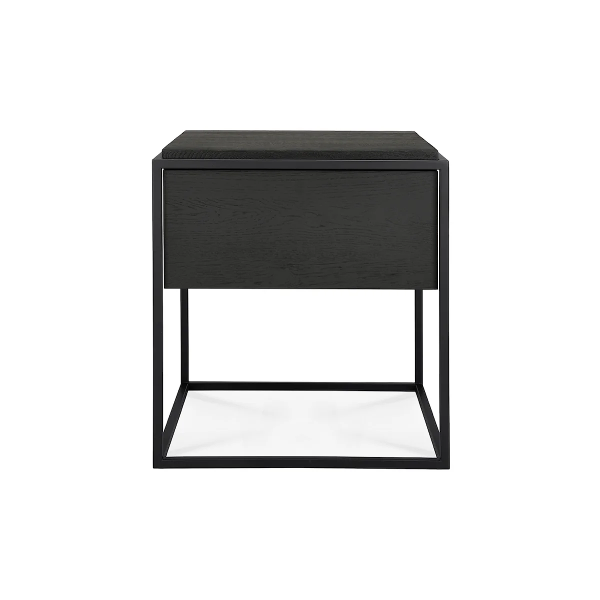 Modern Black oak Oak Bedside Table with Full Extension for Bedroom