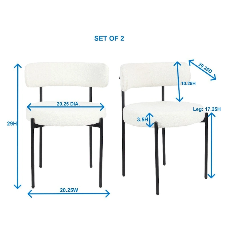 Roundhill Durban 5-Piece Round Dining Set, Trestle Dining Table with 4 Boucle Chairs