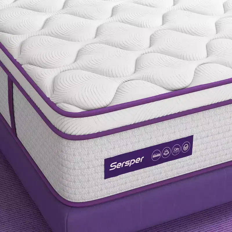 8 Inch Euro Top Memory Foam Spring Hybrid Mattress - Compatible with Platform Bed, Box Spring, or Slat Base