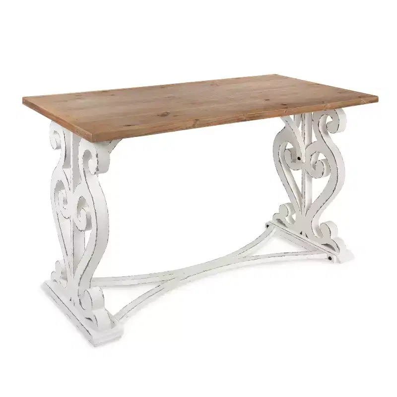 Wyldwood Rustic Carved Solid Wood Desk - Farmhouse Style