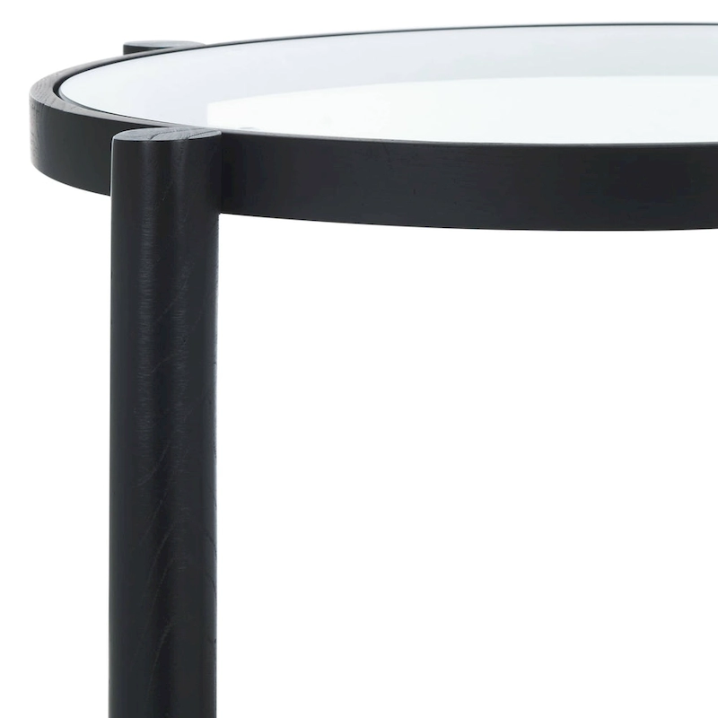 SAFAVIEH Couture Alberdine Rattan/Glass Accent Table - 23 In. W x 23 In. D x 24 In. H - 23W x 23D x 24H