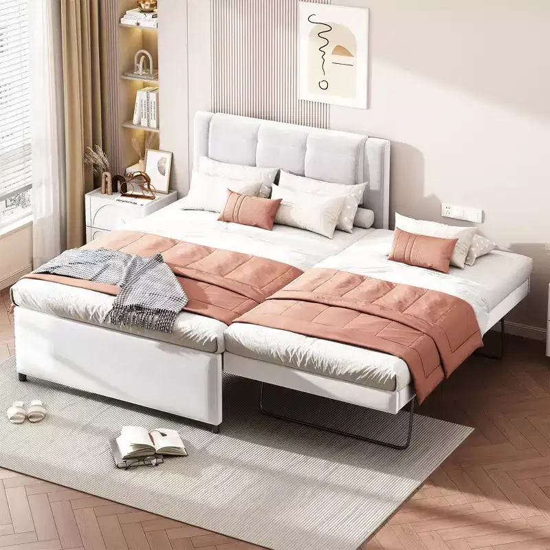 Whisen Full Size Upholstery platform bed with Trundle