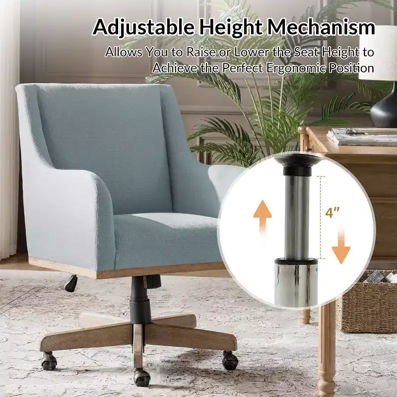 Merry Office Chair with Adjustable Height and Curved Armrests|HULALA HOME