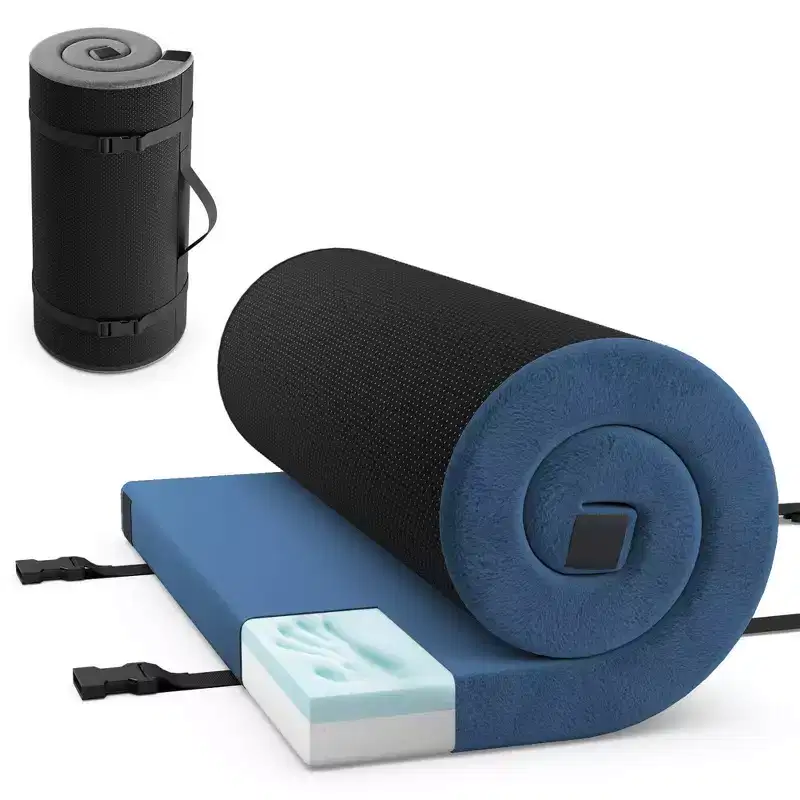 Memory Foam Camping Mattress with Anti-Slip Bottom and Travel Bag