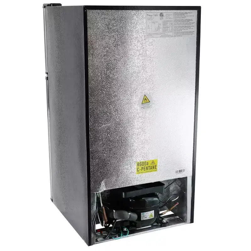 MegaChef 3.2 cu ft Portable 2 Door Refrigerator/Freezer Stainless Steel: Small Fridge, Dorm, Adjustable Shelves
