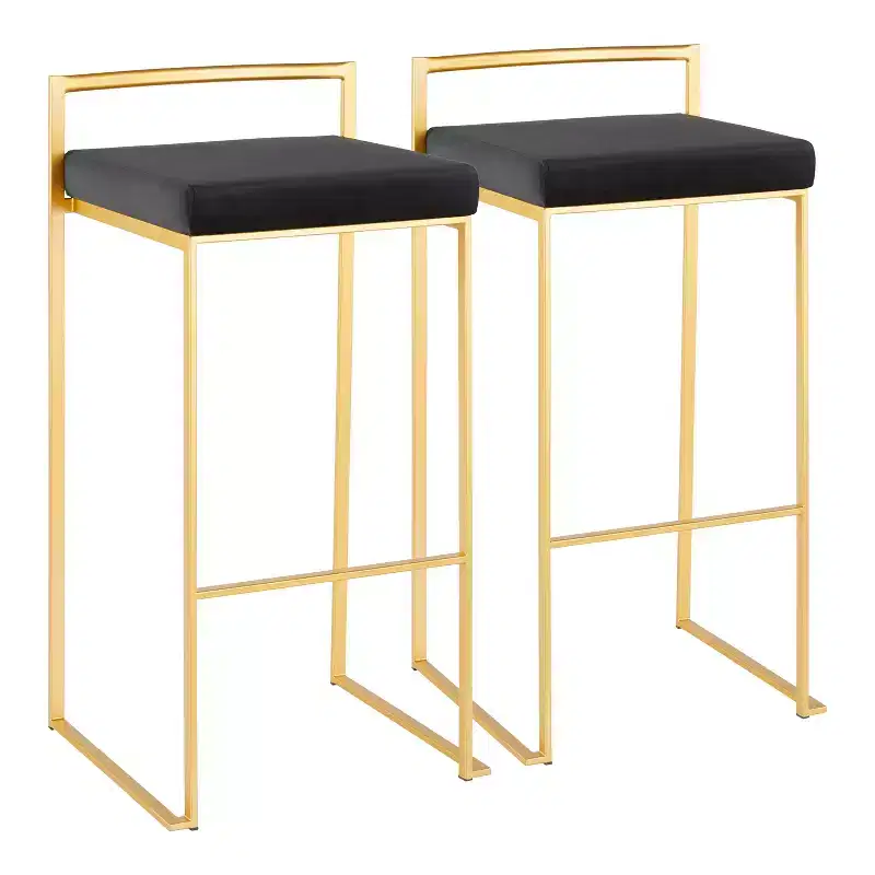 34 Set of 2 Fuji Contemporary Stackable Barstools - LumiSource