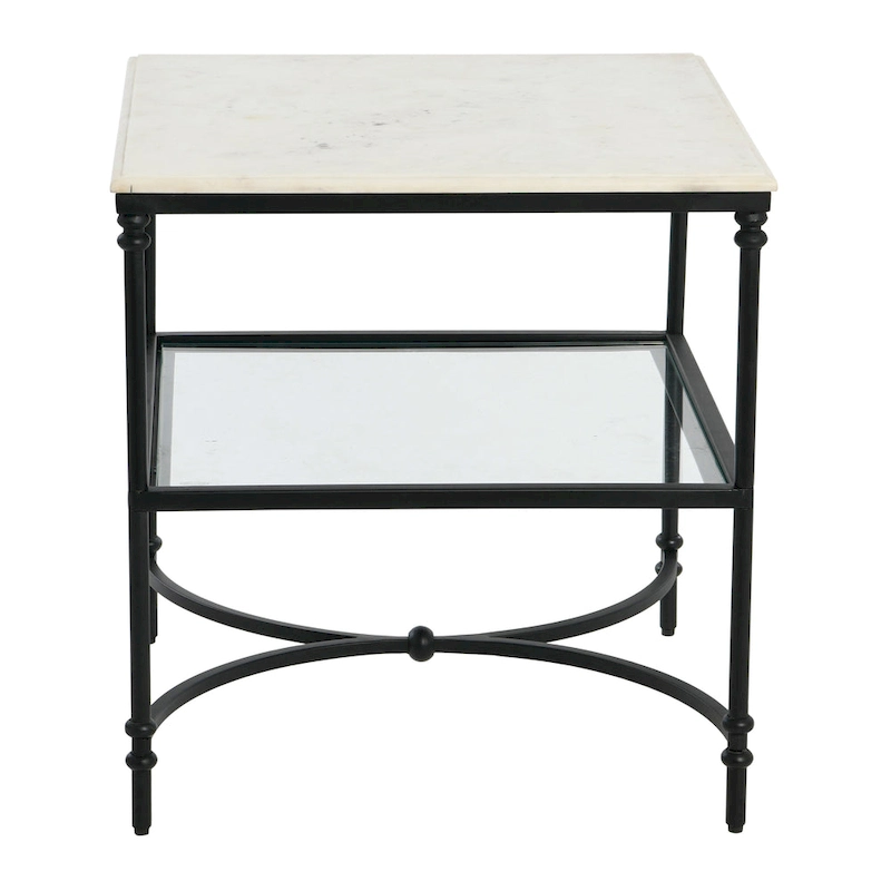 Marble and Metal End Table