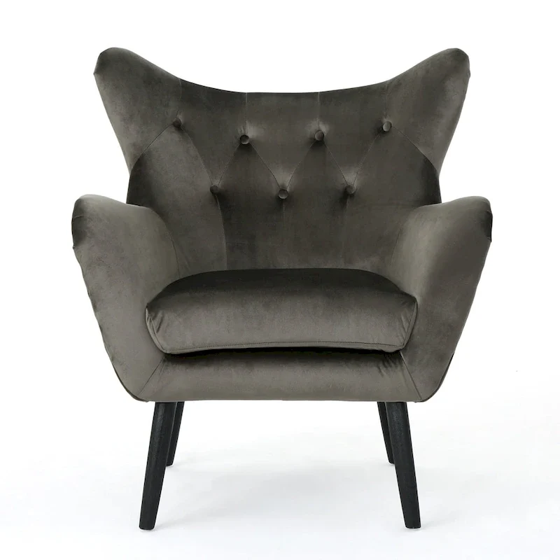 Alyssa Mid-century Upholstered Arm Chair by Christopher Knight Home - 30.25D x 34.25W x 39.75H
