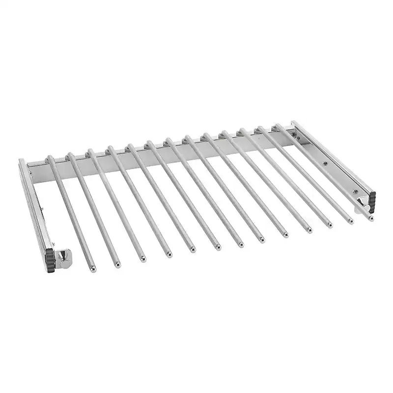 Rev-A-Shelf 24 Pull Out Wire Frame for 9 Pairs of Trouser Pant Rack for Space Saving Home Closet Storage Organization, Chrome, PSC-2414CR