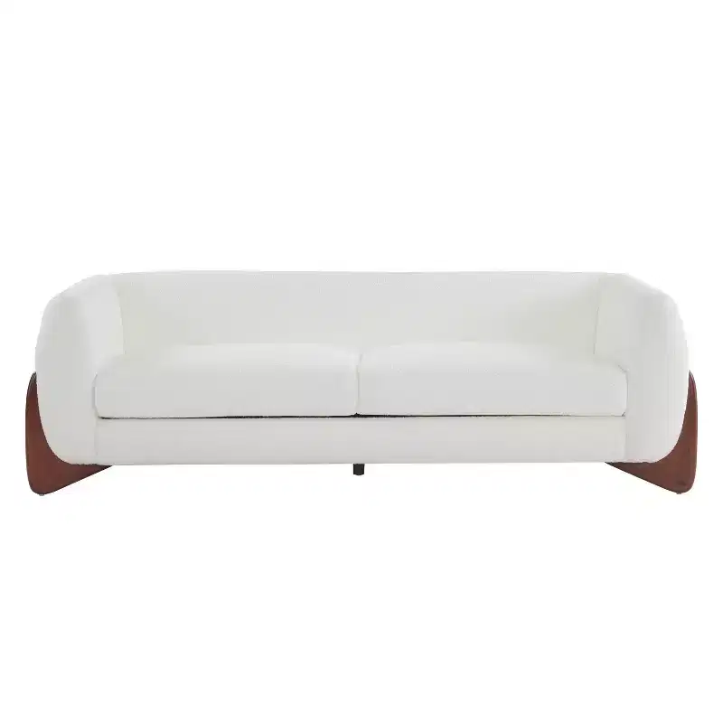 Christopher Knight Home Mia 82.75" Boucle Fabric 3 Seater Sofa Beige
