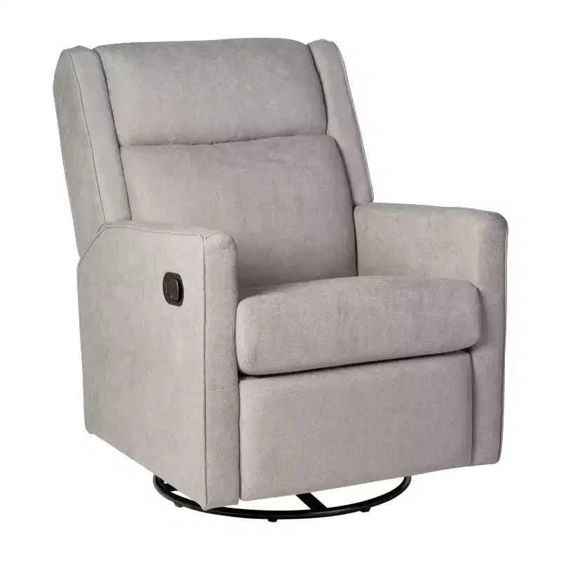 Flash Furniture Cash Swivel Glider Rocker Recliner Chair, Manual 360 Degree Swivel Recliner Perfect for Living Room, Bedroom, or Nursery