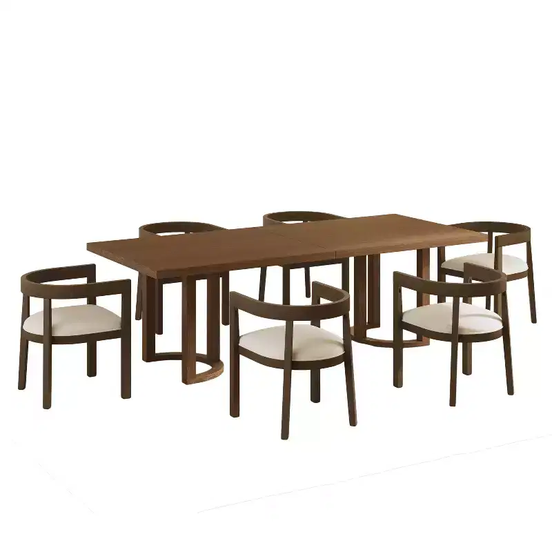 Christopher Knight Home Evat Modern 7 Piece Rubberwood Upholstered Dining Set
