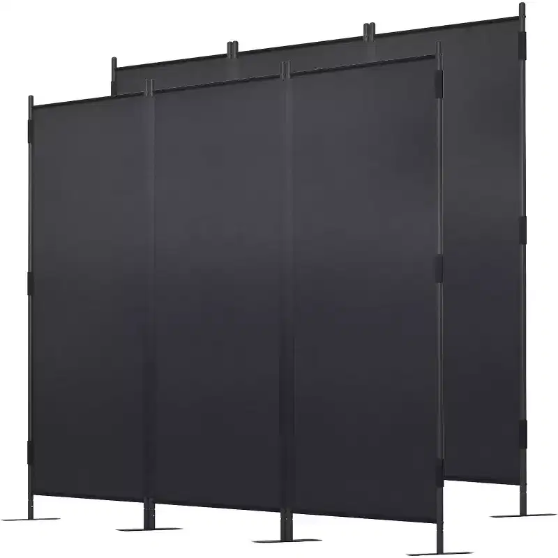 Sandinrayli 6Ft Room Divider Privacy Screen 2 Pack , Black