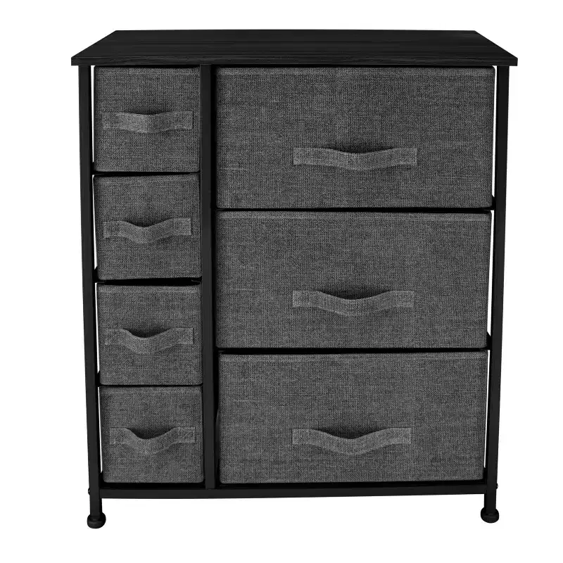 Simplify 7 Drawer Storage Chest Gray: Steel & Polypropylene Utility Storage Cabinet, Universal & Clothing Storage