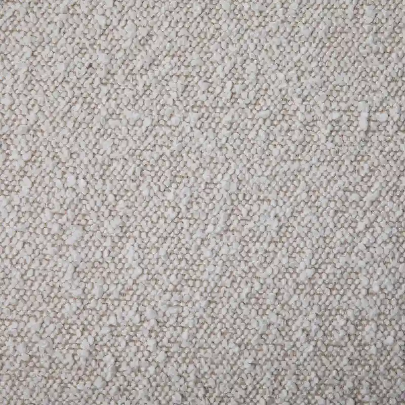 Shawn Boucle Round Bench with Round Half-Bezel Foot, Off-White