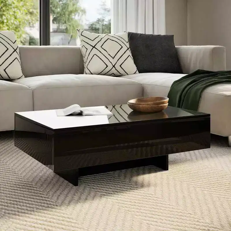 Coffee Table High gloss black MDF with a high gloss finish Medium
