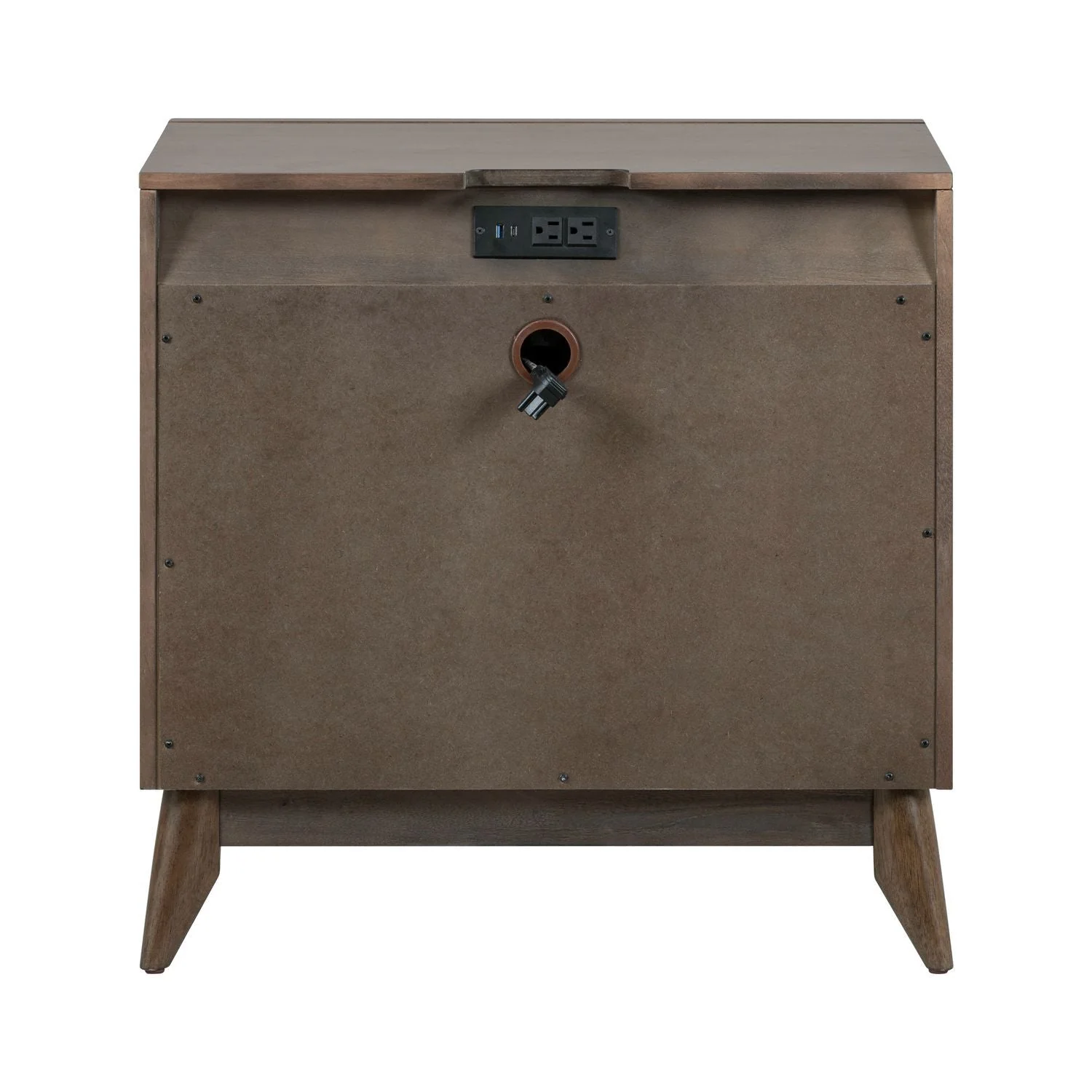 Nightstand With Charging Station - Walnut — Contemporary Living is highlighted by design that conveys energy and imagination while