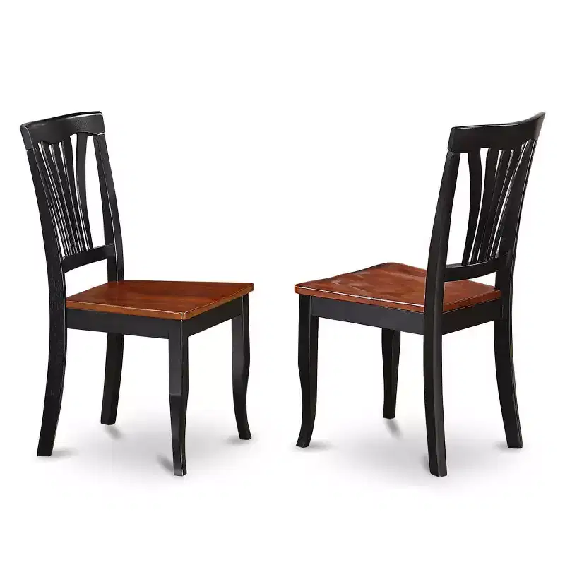 HomeStock 5-Piece Black and Cherry Finish Solid Wood Top Dining table with 4 Chairs with Slat Back