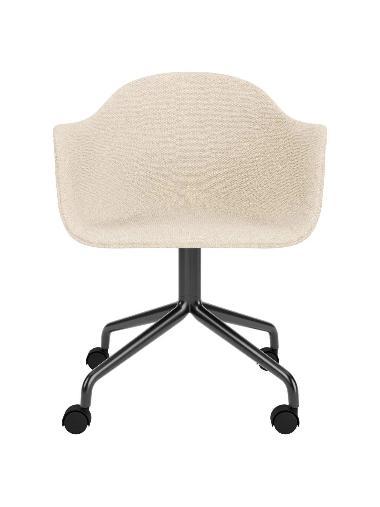 Contemporary Upholstered Dining Chair Black Swivel Star Base with Casters for Office & Dining Room