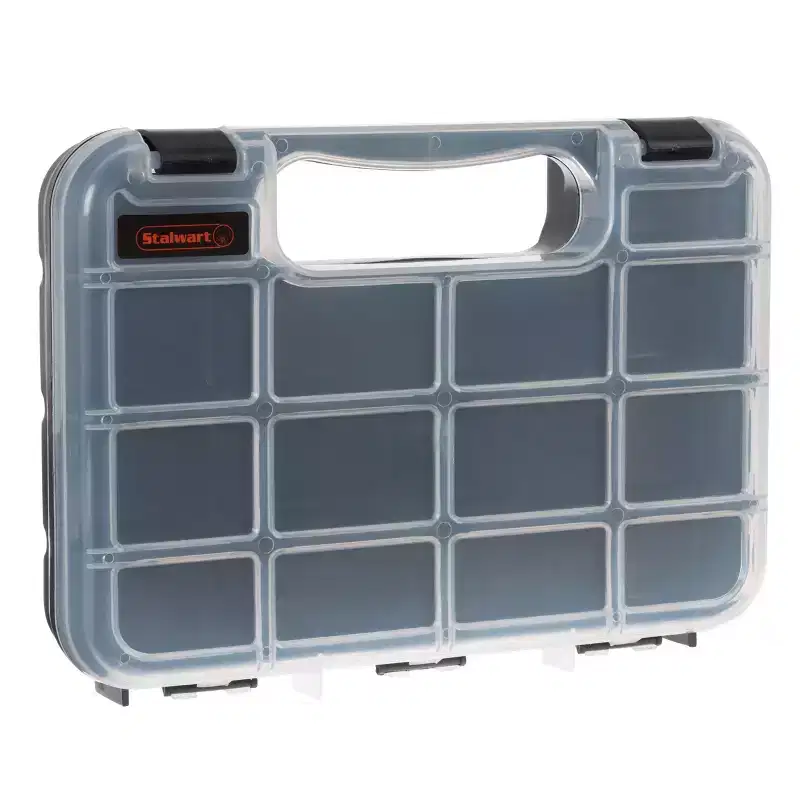 Portable Storage Case With Locks and 14 Compartments
