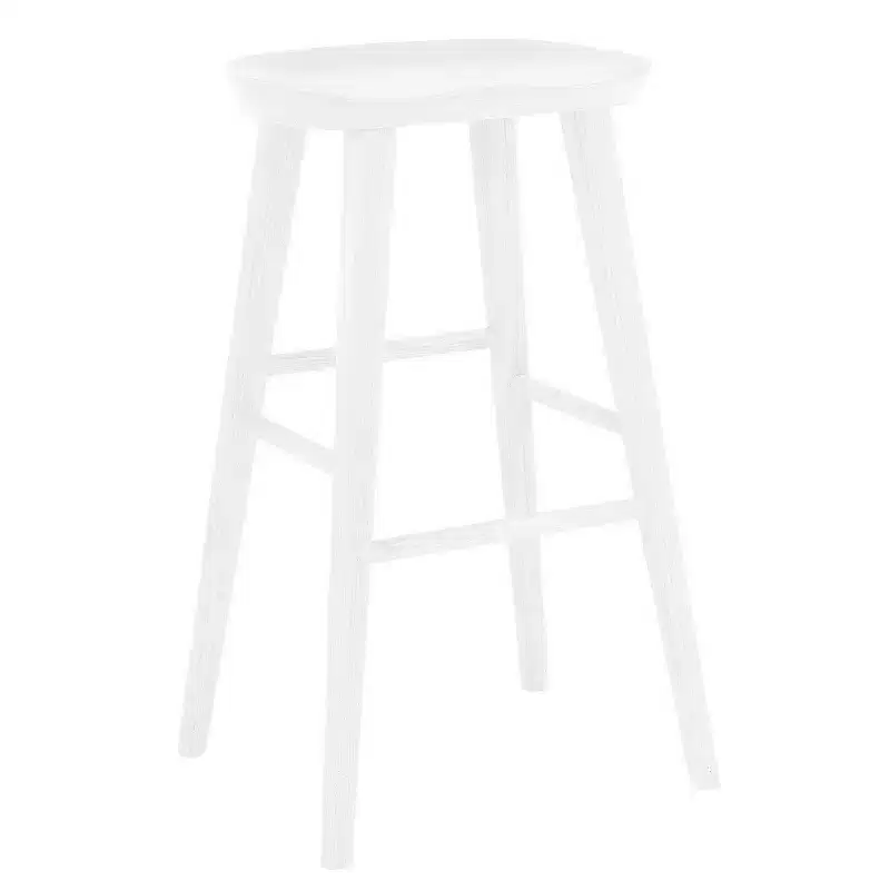 HomeRoots 29 White Manufactured Wood Backless Bar Height Bar Chair