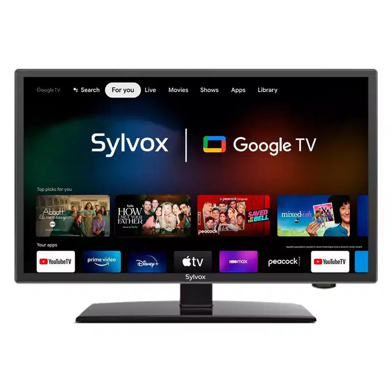 SYLVOX Smart RV TV, 24'' 12 Volt TV for RV Camper, Newest Google TV with Google Assitant, 1080P FHD DC/AC Powered Small Smart TV (Vechiel Series)