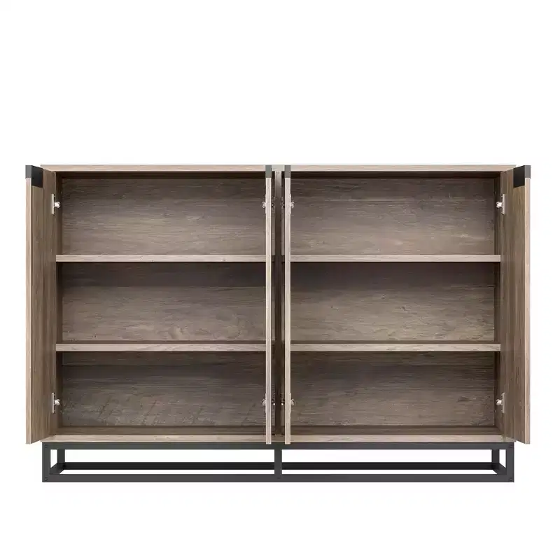 4 Doors and Shelves,Buffet Storage Cabinet, Sideboard Modern Credenza