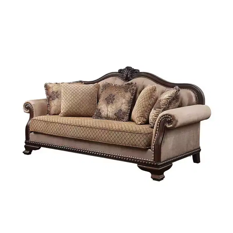 Chateau De Ville Sofa with Nailhead Trim ; Wood Carving - Acme Furniture