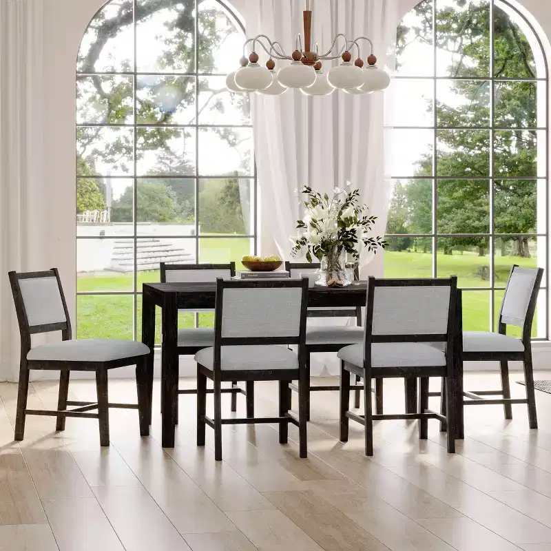 Merax 7-Piece Retro Dining Table Set for 6