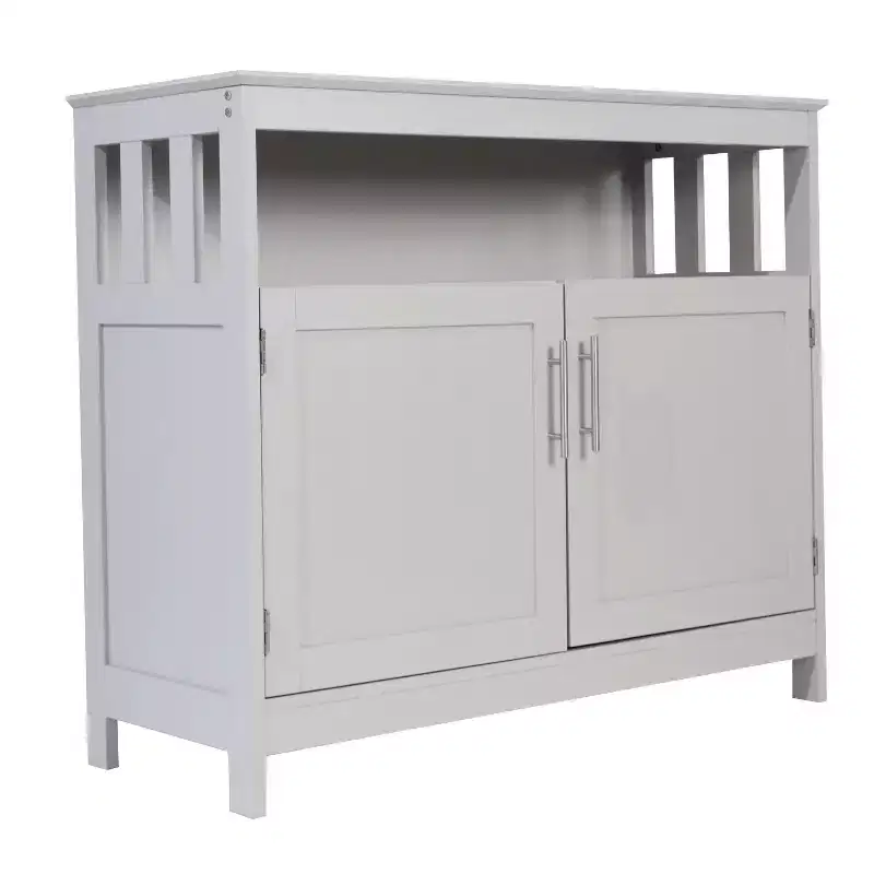 Classic Buffet and Sideboard with Double Door Storage Cabinet & Open Shelf