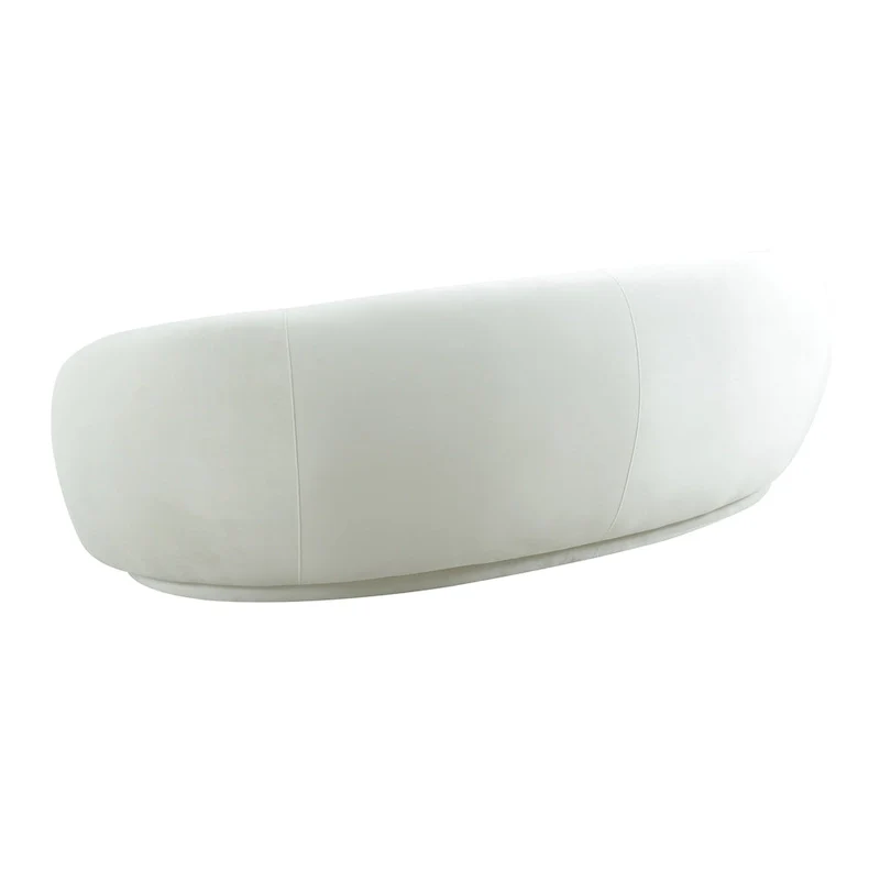 Curved Velvet Upholstered Sofa